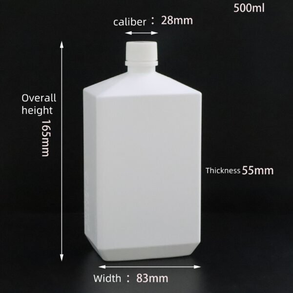 500ml white hand sanitizer square bottle disinfection bottle new long rod press spray bottle HDPE plastic square bottle - Image 5