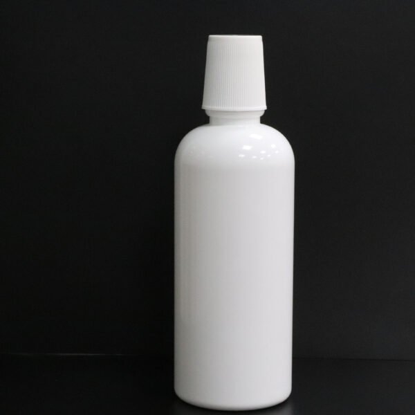 Large-caliber 500ml porcelain white oral care bottle cylindrical trumpet cover mouthwash bottle 28/415 can be customized